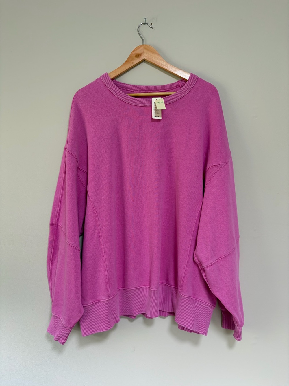 aerie Oversized Crewneck Sweatshirt in Pink